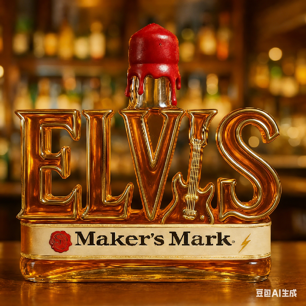 400ml Elvis Presley "ELVIS" Letter Whiskey Decanter - Crown Royal Themed Spirit Bottle