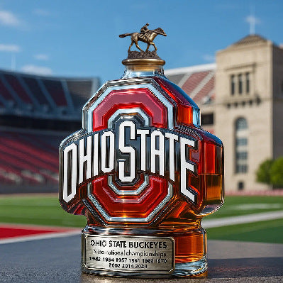Ohio State Buckeyes "OSU" Whiskey Bottle - 400ml (4 Cap Styles)
