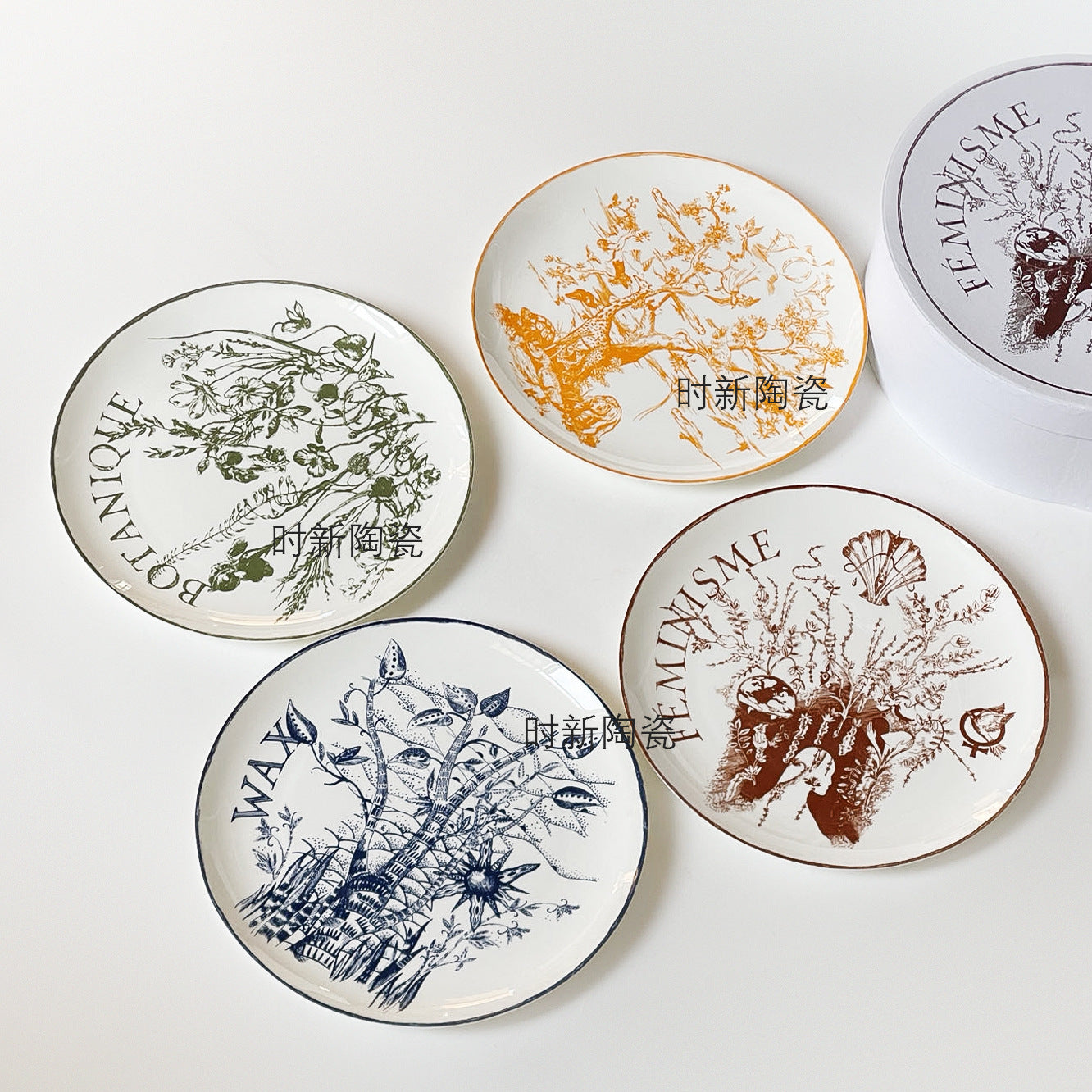 D Tarot Series Ceramic Dinner Plates Creative Gift Internet Celebrity Plates Steak Plates Set