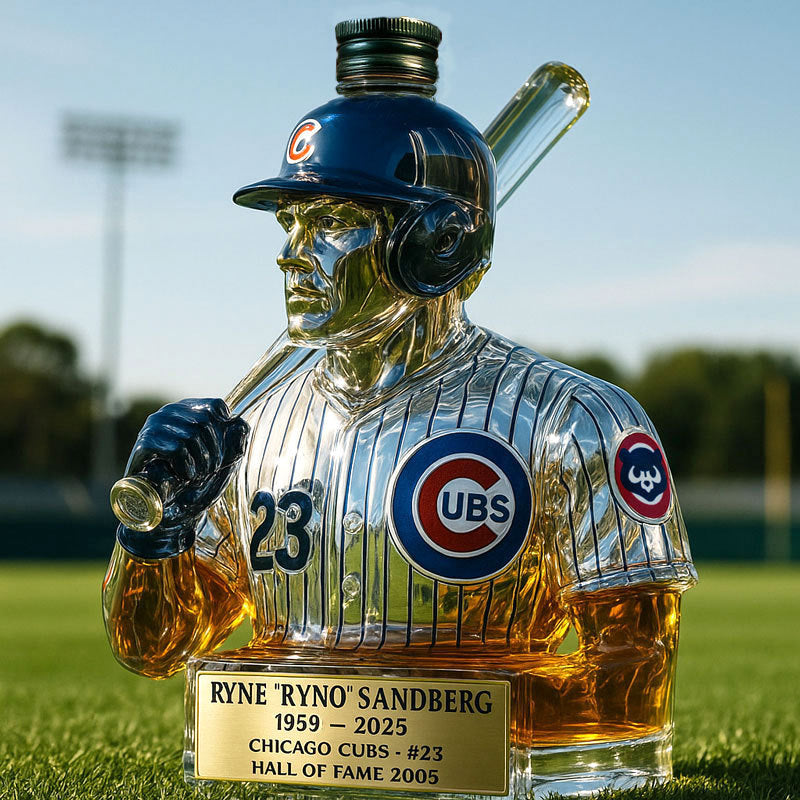 Ryne Sandberg Chicago Cubs KGD Whiskey Bottle - 21x16x16cm Baseball Collectible Decanter