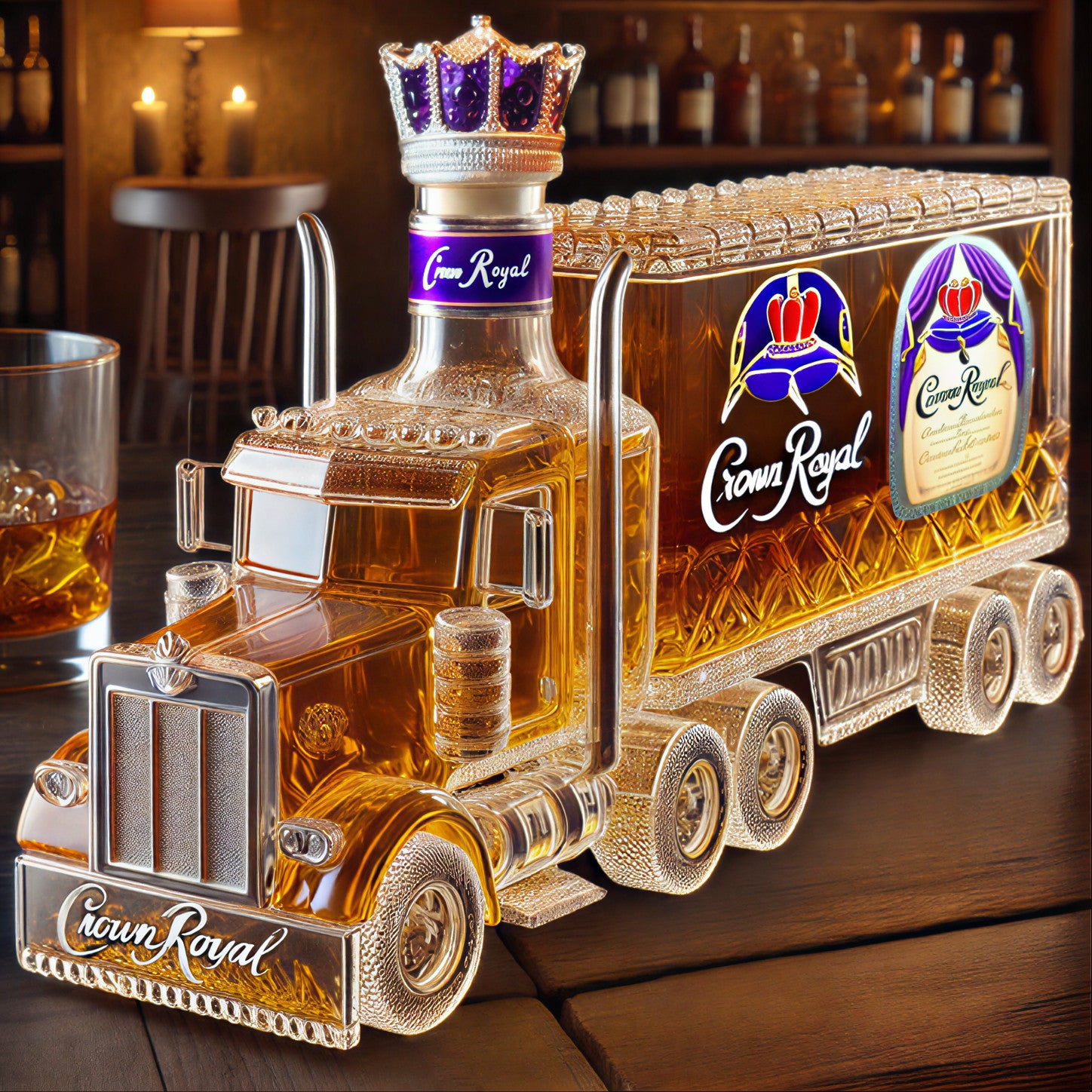 Truck-Shaped Whiskey Decanter Collection - 400ml (4 Brand Styles: Jack Daniel's/Blanton's/Maker's Mark/Crown Royal)