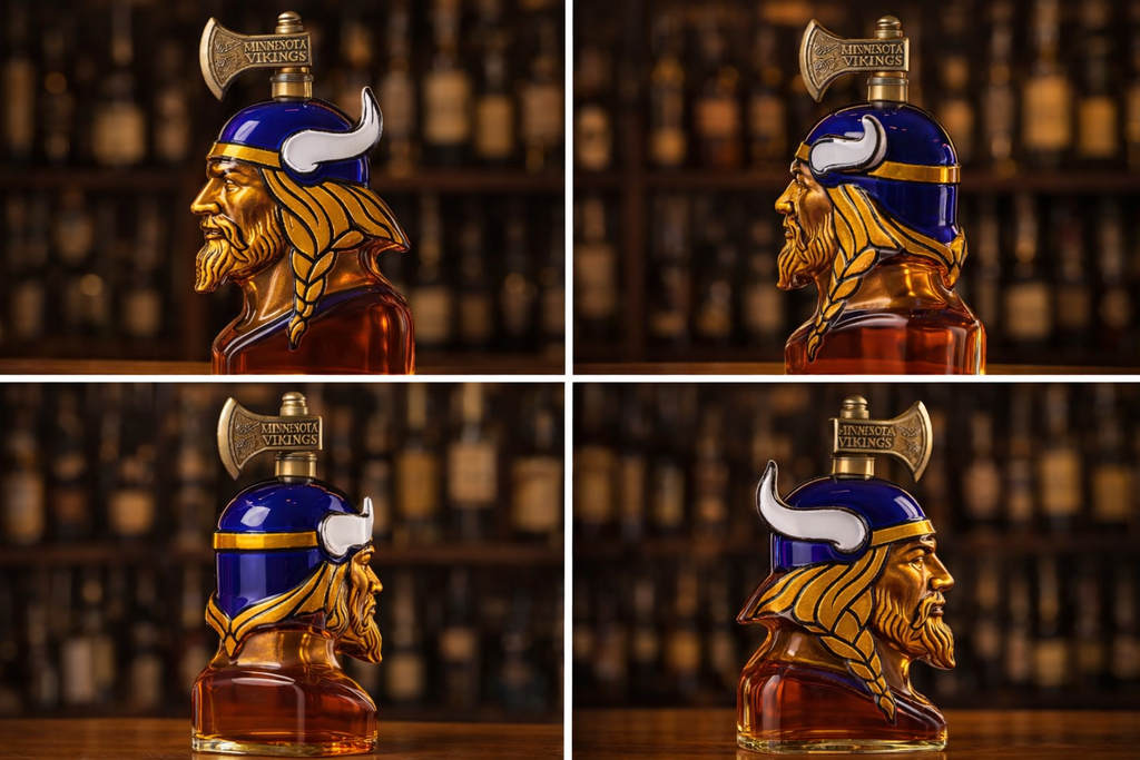 Minnesota Vikings Viking Head Whiskey Decanter - Themed Spirit Bottle