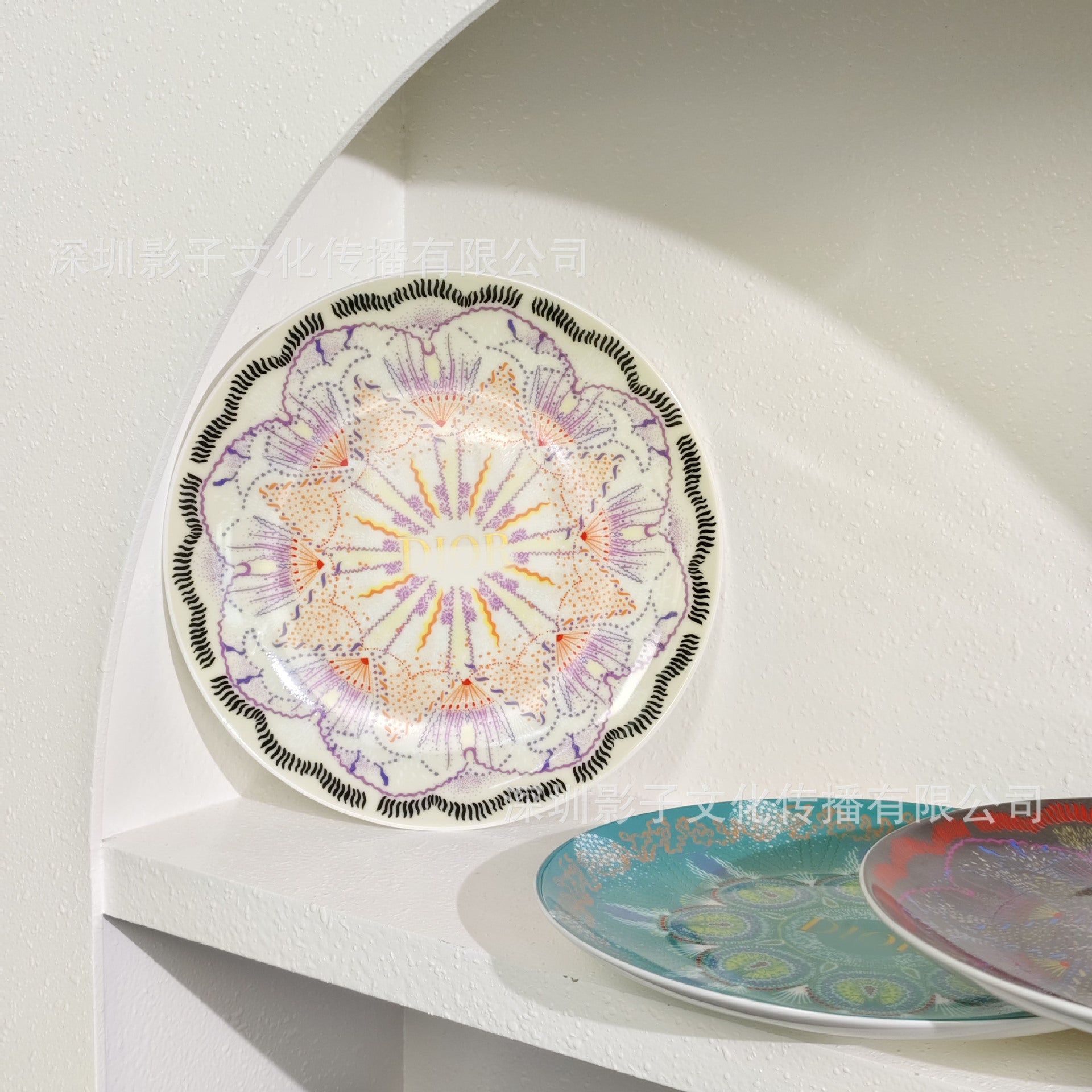 D Home Starry Sky Series Light Luxury Western Plate High-Value European Style Household Bone China Plate Dinner Plate Steak Plate