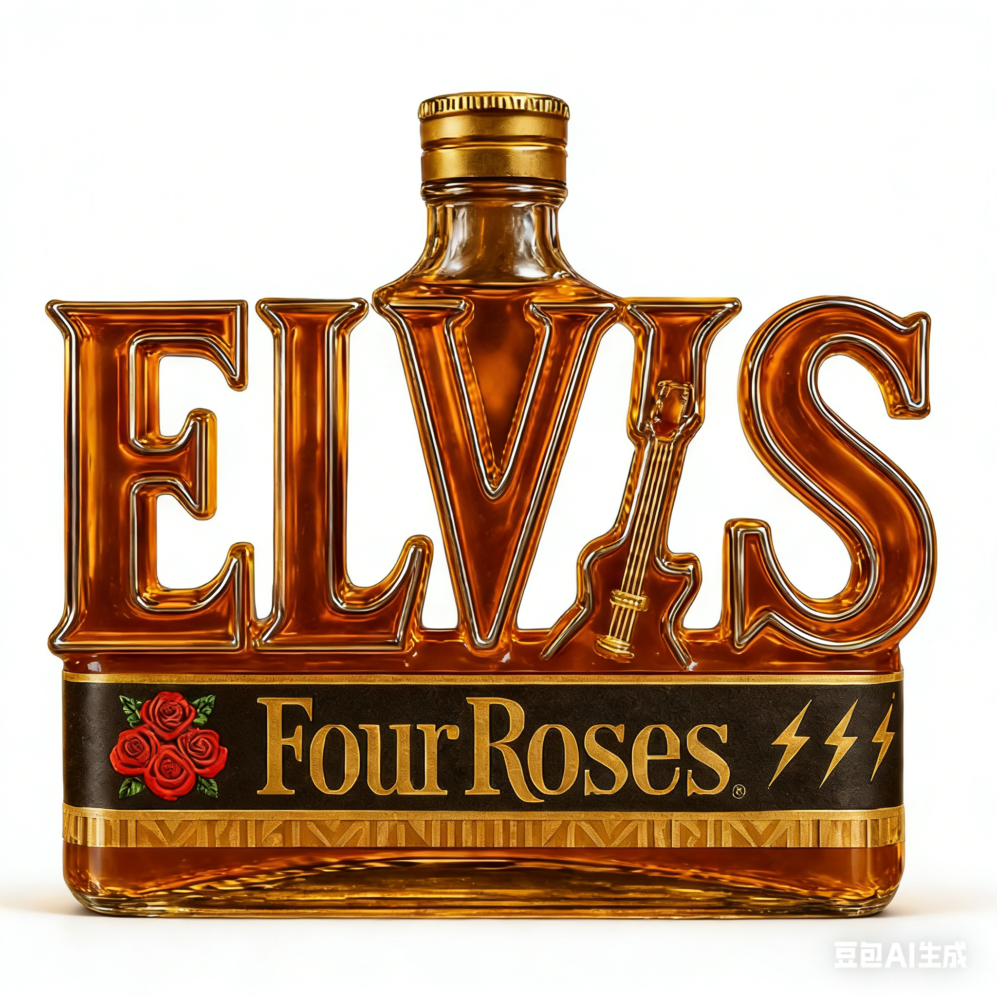 400ml Elvis Presley "ELVIS" Letter Whiskey Decanter - Crown Royal Themed Spirit Bottle