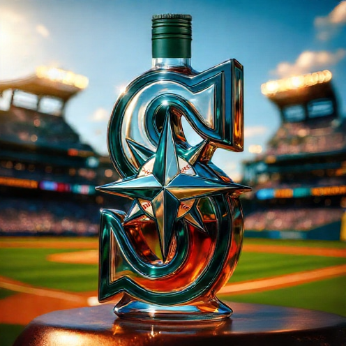 Cross-border New In Stock Seattle Mariners Small Capacity Wine Bottle Whiskey Bottle