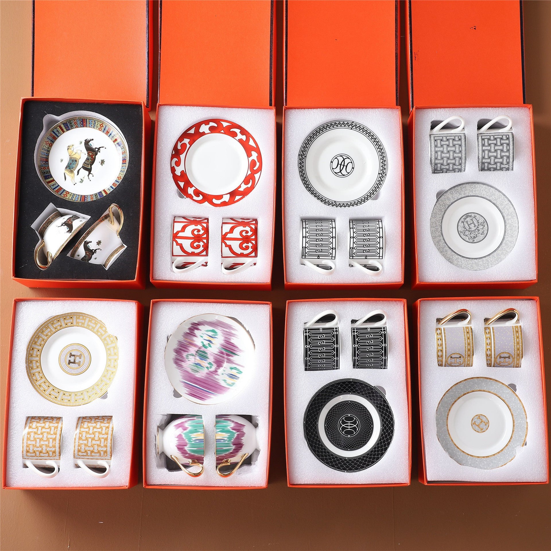 Bone China Coffee Cup and Saucer H Home Set Creative Tea Cup with Saucer