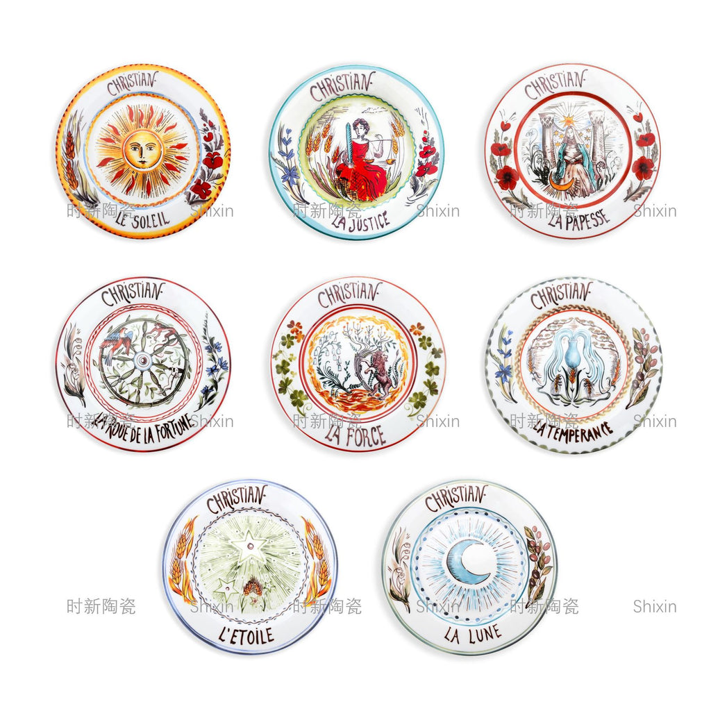 D Family Tableware Tarot Series Ceramic Plates Bone China Creative Gift Internet Celebrity Plates Steak Plates Set