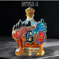 400ml Detroit Pistons "Motor City" Whiskey Decanter - City Skyline & Mascot Shaped Spirit Bottle