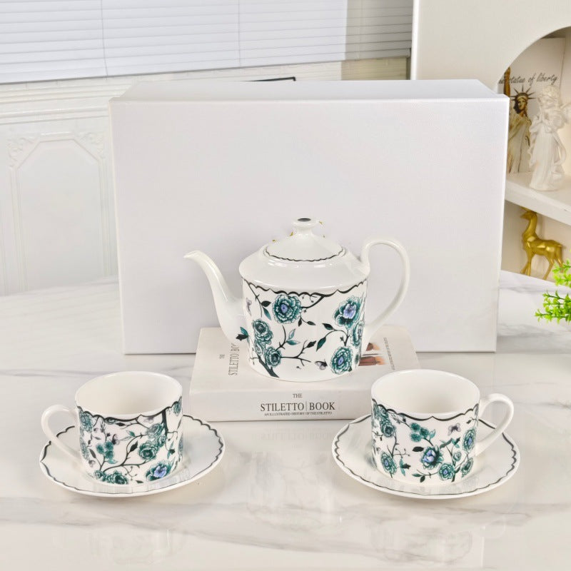 D Ceramic Tableware Light Luxury Linglan European High-End Tableware Food Tray Bone-China Cup Western Food Tray