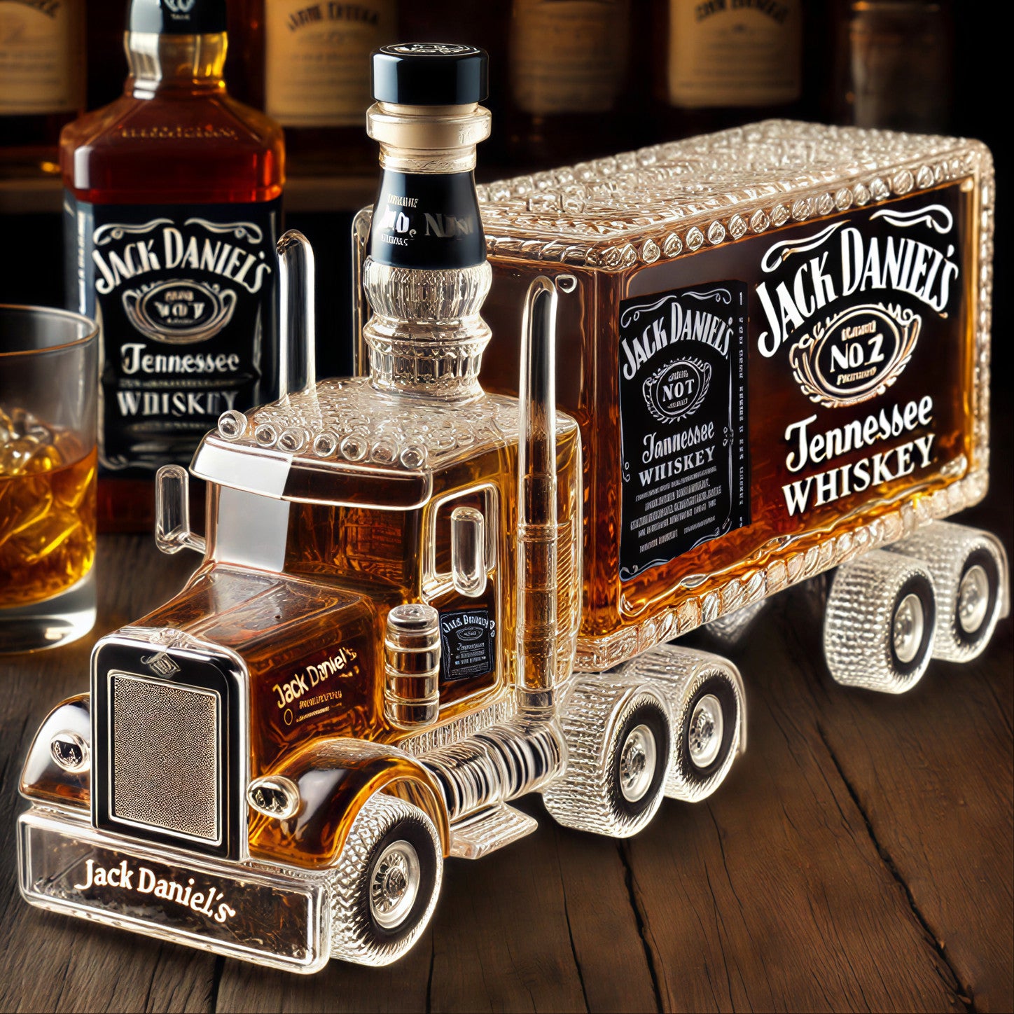Truck-Shaped Whiskey Decanter Collection - 400ml (4 Brand Styles: Jack Daniel's/Blanton's/Maker's Mark/Crown Royal)