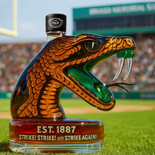 Cobra Head Whiskey Decanter - "Strike!" Themed
