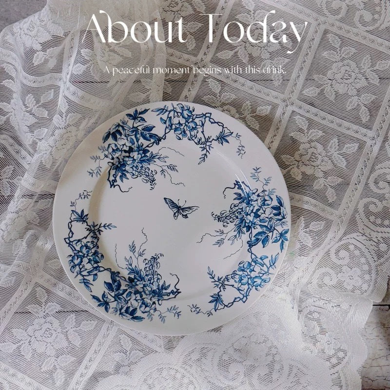 D Brand High-End Exquisite Bone China Western Plate Sun Moon Stars 10inch Flat Plate Gift Box Set of 4 Ceramic Plates