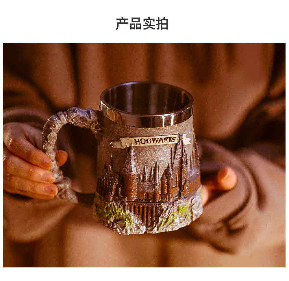 Creative Strange Shape Film Academy Peripheral Collection Cup Large Capacity Stainless Steel Mug Cup Carved Personality Beer Steins