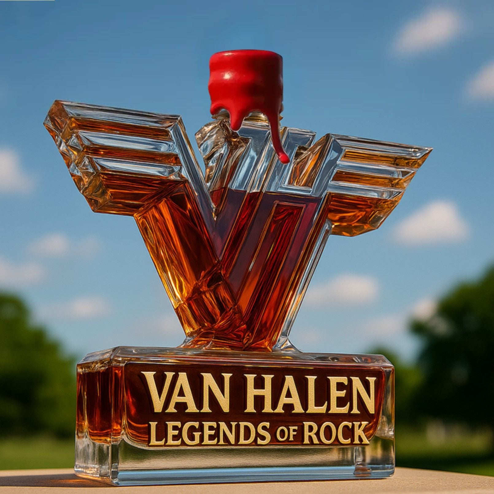 Van Halen "Legends of Rock" Whiskey Bottle - 400ml (V-Logo Design)