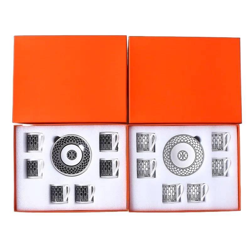 H Home Concentrated Cup and Saucer Set 612 Pieces Personalized Simple Household Afternoon Tea Coffee Cup Gift Box Set