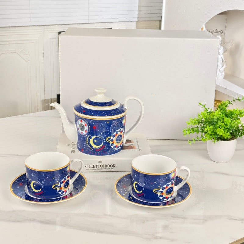 D Ceramic Tableware Light Luxury Linglan European High-End Tableware Food Tray Bone-China Cup Western Food Tray