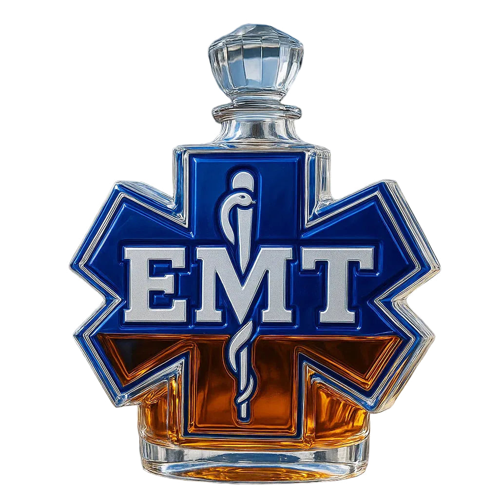 EMT Star of Life Whiskey Bottle - 400ml (3 Cap Styles)