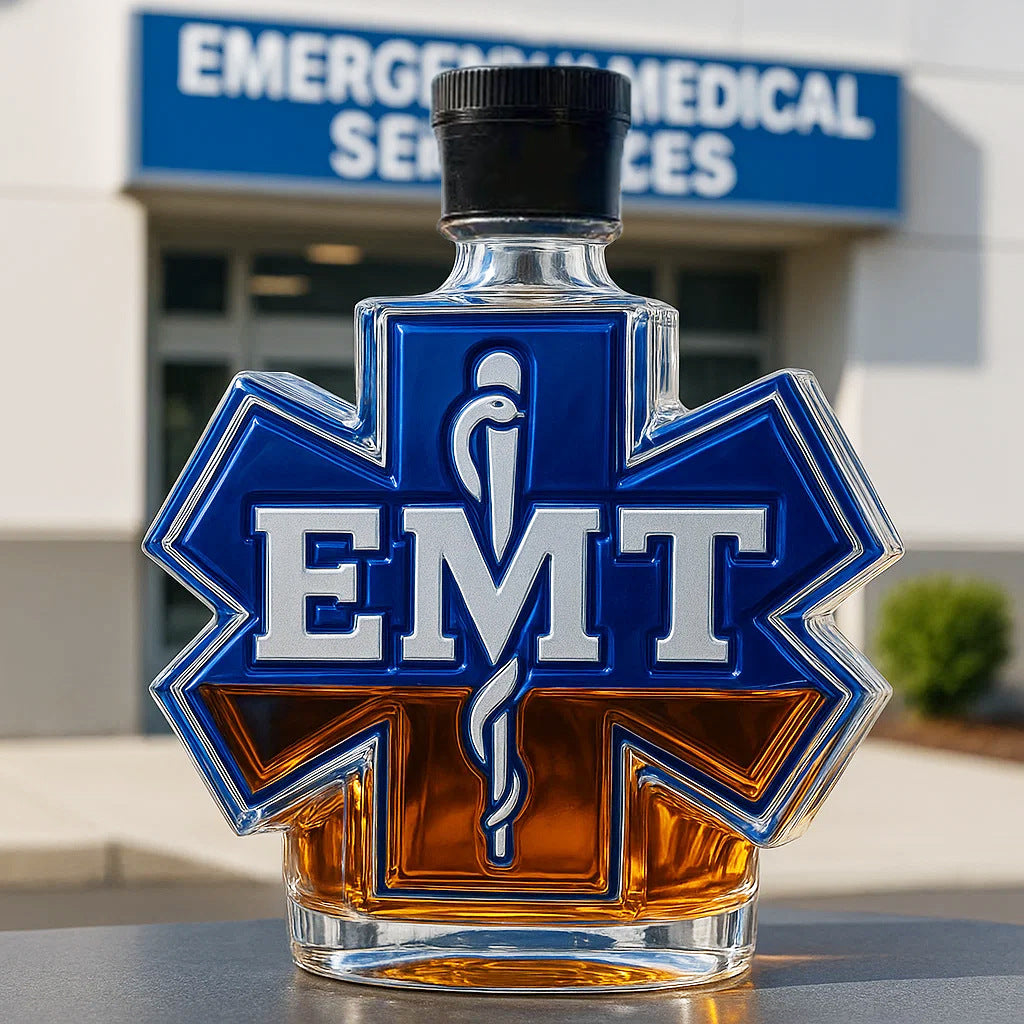 EMT Star of Life Whiskey Bottle - 400ml (3 Cap Styles)