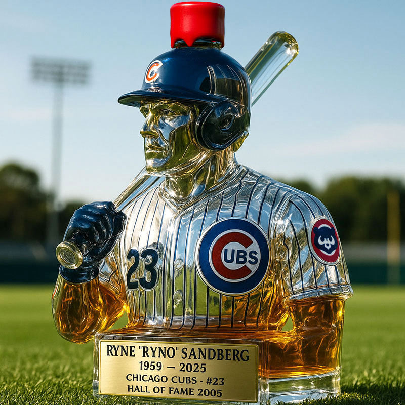 Ryne Sandberg Chicago Cubs KGD Whiskey Bottle - 21x16x16cm Baseball Collectible Decanter