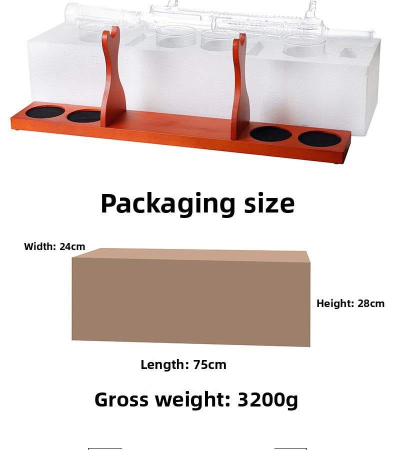 700ml Submachine Gun Whiskey Decanter Set - Full Rifle-Shaped Glass Decanter with Stand & Glasses