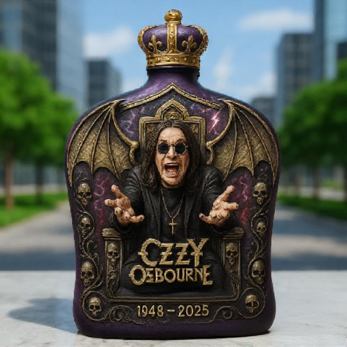 Ozzy Osbourne Gothic Whiskey Bottle Decanter - 20x16.5x12cm Collectible Liquor Decor