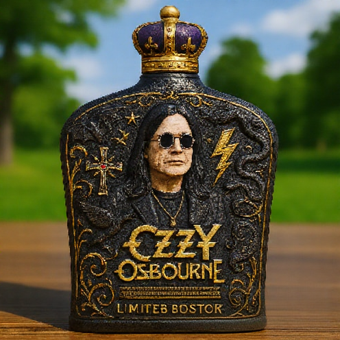 Ozzy Osbourne Gothic Whiskey Bottle Decanter - 20x16.5x12cm Collectible Liquor Decor