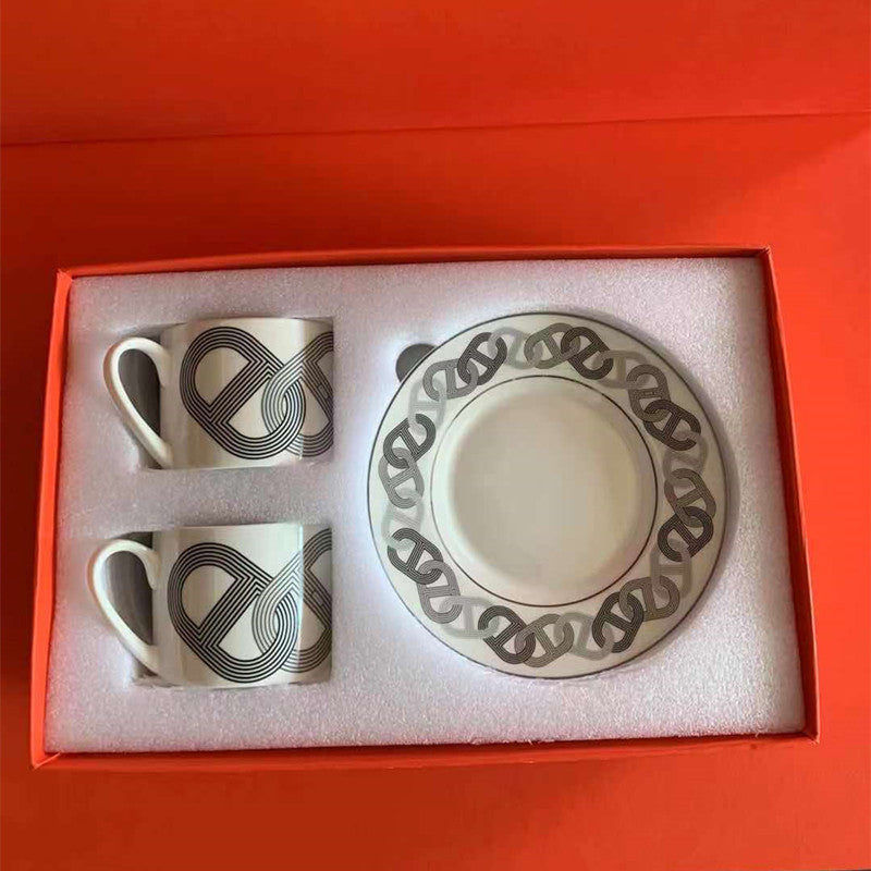 Bone China Coffee Cup and Saucer H Home Set Creative Tea Cup with Saucer