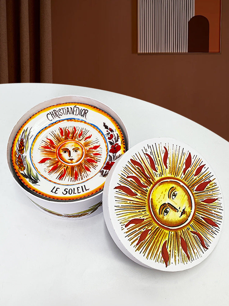 D Family 4-Piece Gift Box Sun Dinner Plate Steak Plate Household Ceramic Plate Dish Plate Cake Plate Dessert Plate Breakfast Plate