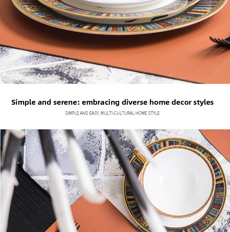 H Battle Horse Series Bone China Western Plate High-end Hotel Steak Plate 10inch Flat Plate