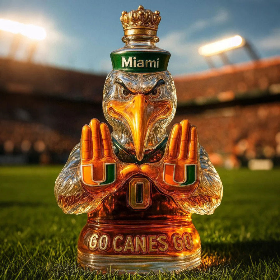 Cross-border Independent Station New Product Crown Royal-Miami Hurricanes“U”Gesture-shaped Commemorative Whiskey Bottle