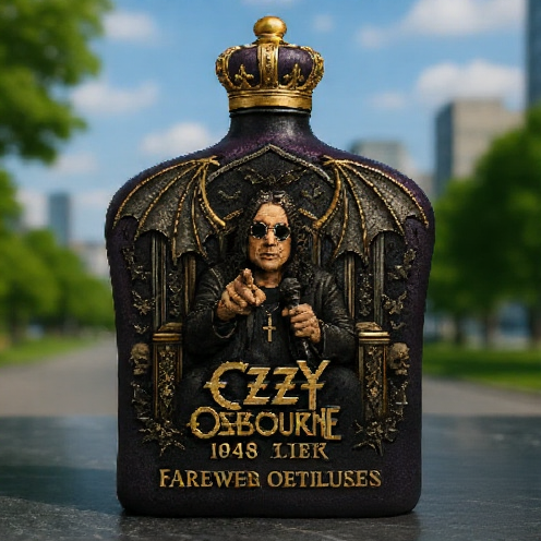 Ozzy Osbourne Gothic Whiskey Bottle Decanter - 20x16.5x12cm Collectible Liquor Decor