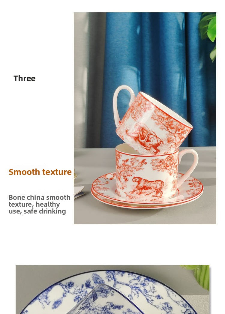 D Brand Cup Coffee Cup Saucer Light Luxury Style Tableware Cup Afternoon Tea Cup Saucer Double Gift Box Exquisite Cup Gift Present