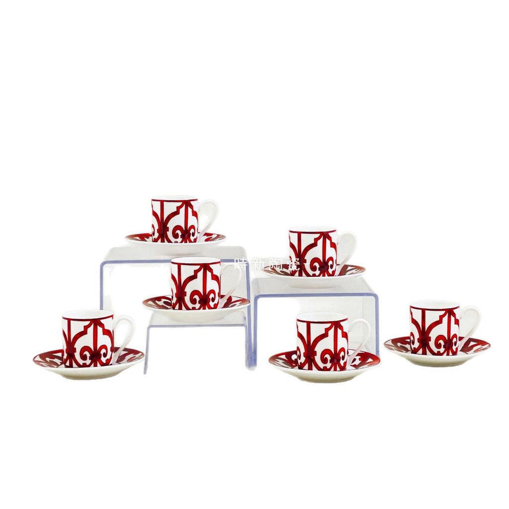 H Home Concentrated Cup and Saucer Set 612 Pieces Personalized Simple Household Afternoon Tea Coffee Cup Gift Box Set