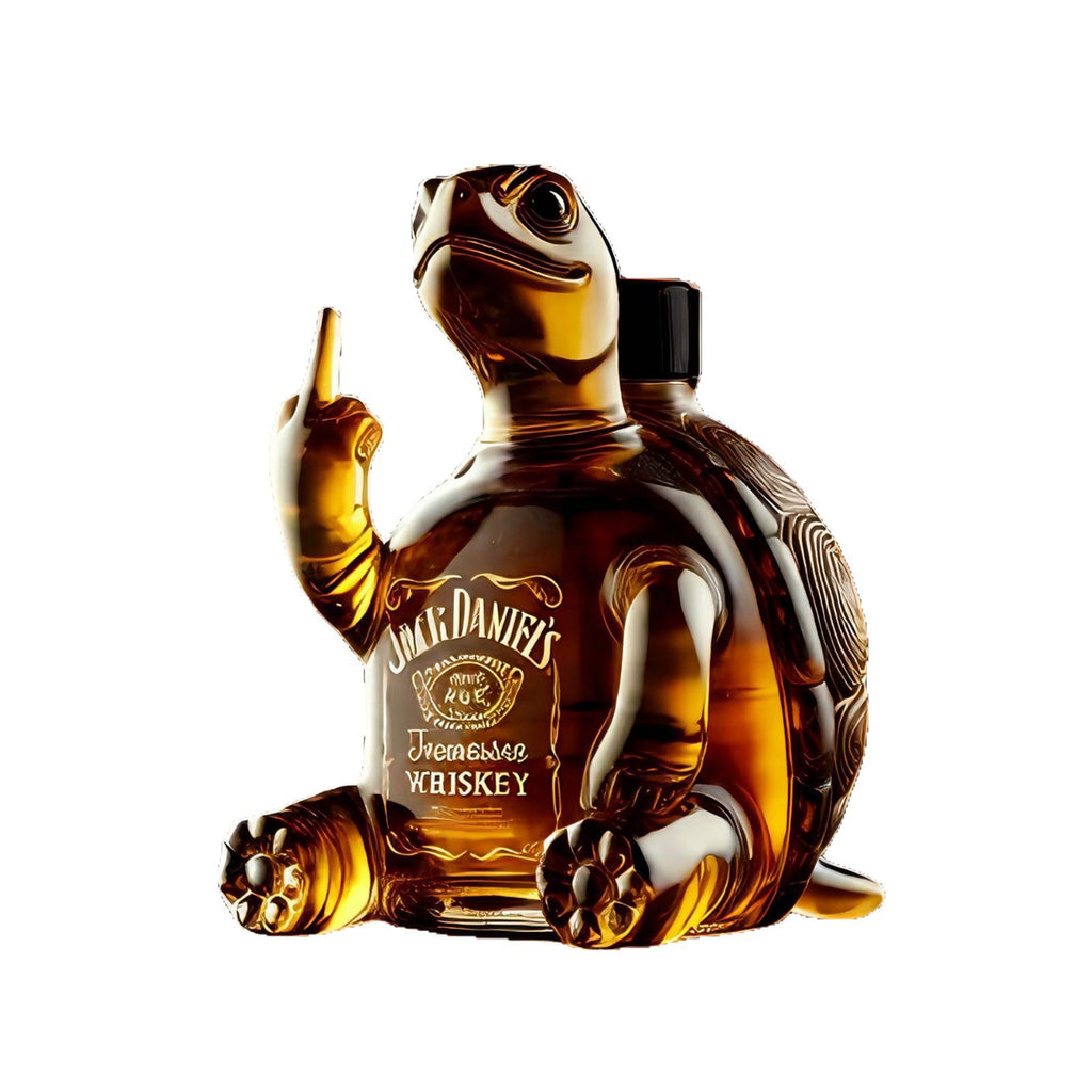 Turtle Whiskey Decanter - Jack Daniel's Themed Glass Spirit Bottle