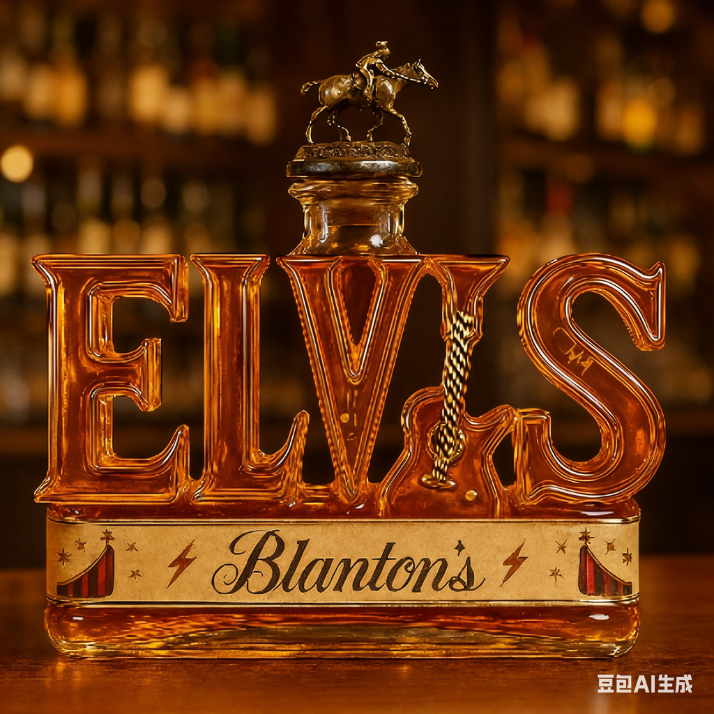 400ml Elvis Presley "ELVIS" Letter Whiskey Decanter - Crown Royal Themed Spirit Bottle