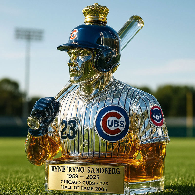 Ryne Sandberg Chicago Cubs KGD Whiskey Bottle - 21x16x16cm Baseball Collectible Decanter