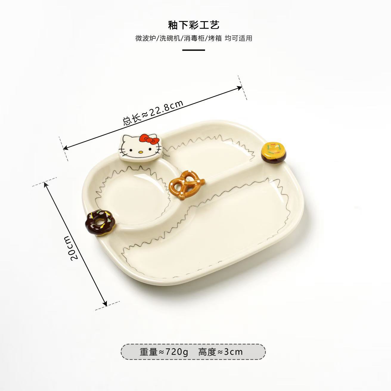 KT Plate Ceramic Tableware Hand-painted Underglaze Dinner Plate Rice Bowl Serving Plate Coffee Cup