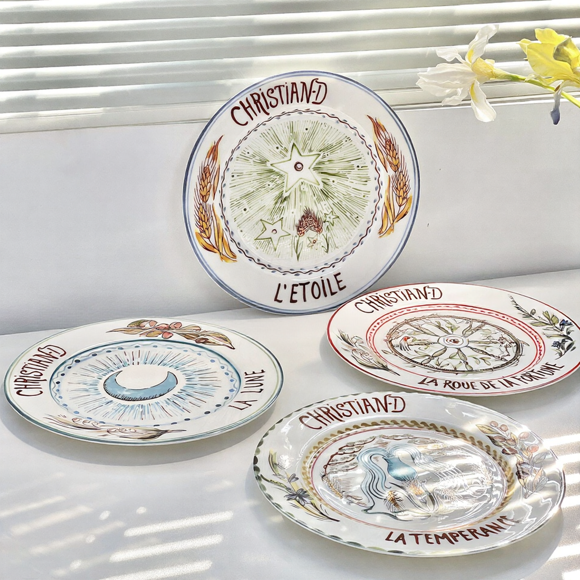 D Tarot Series Ceramic Dinner Plates Creative Gift Internet Celebrity Plates Steak Plates Set