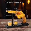 Unique Revolver Whiskey Decanter Set - 100oz Bourbon Scotch Decanter with 2 Shot Glasses