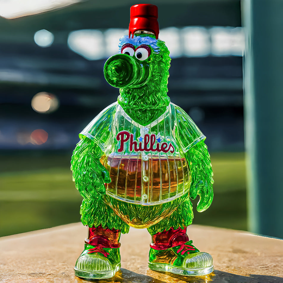 Philadelphia Phillies Mascot KGD Whiskey Bottle - 25x16x15cm Collectible Decanter