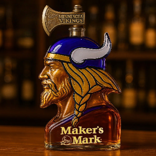 Minnesota Vikings Viking Head Whiskey Decanter - Themed Spirit Bottle