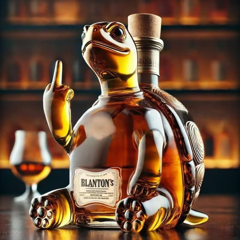 Turtle Whiskey Decanter - Jack Daniel's Themed Glass Spirit Bottle