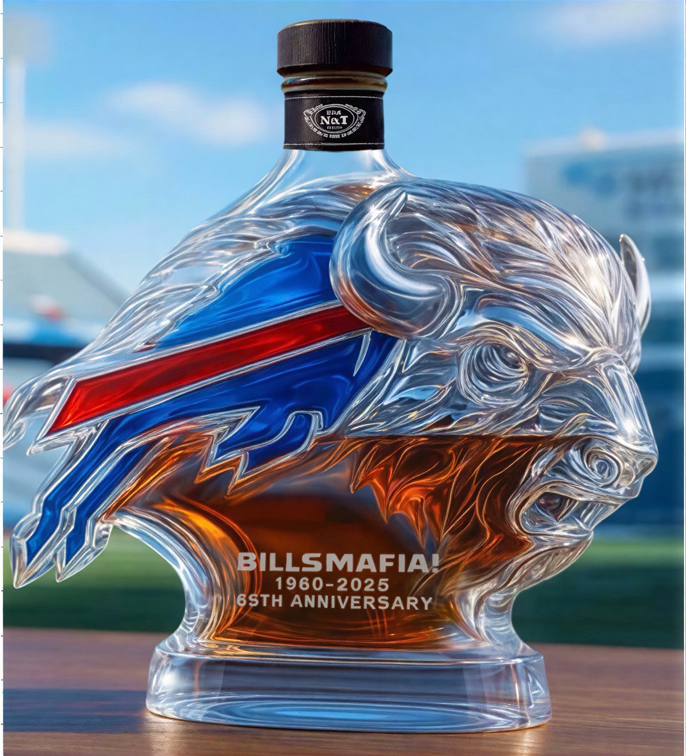 Buffalo Bills 65th Anniversary Whiskey Bottle - 400ml (Bills Mafia Collectible)