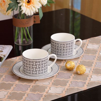 Bone China Coffee Cup and Saucer H Home Set Creative Tea Cup with Saucer