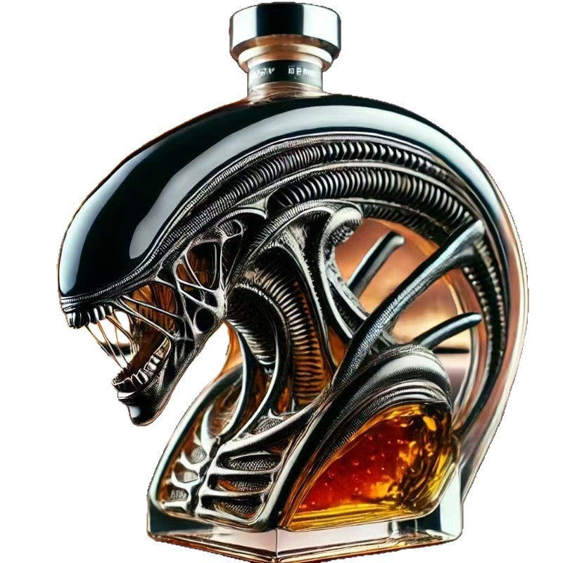 Alien Shaped Whiskey Bottle - Sci-Fi Unique Liquor Decanter for Home Bar