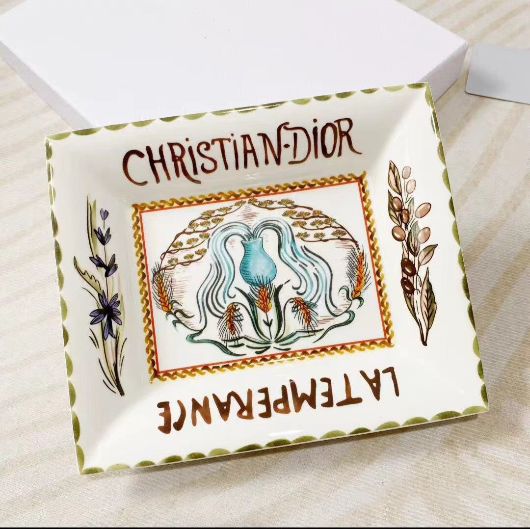 D Moon Series Bone China Tarot Card Storage Tray Home Retro Tray Light Luxury Style