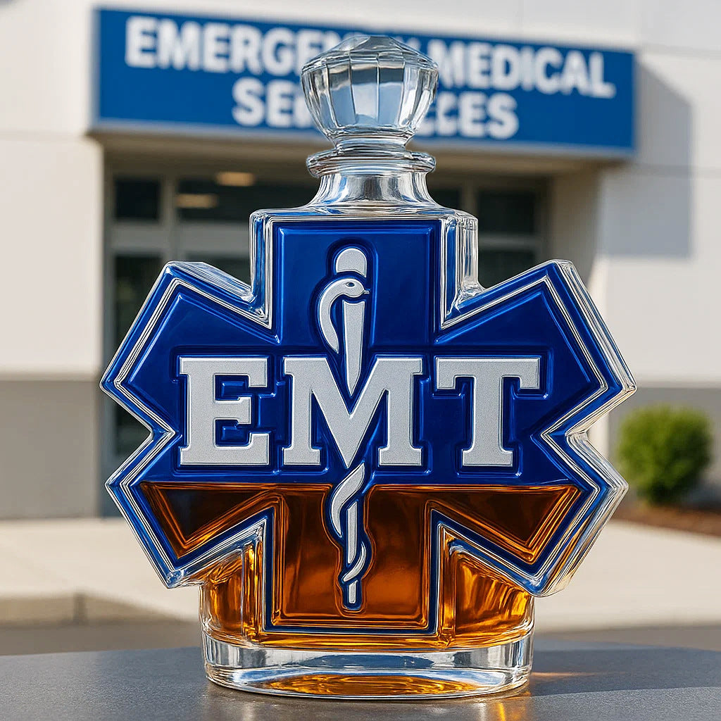 EMT Star of Life Whiskey Bottle - 400ml (3 Cap Styles)