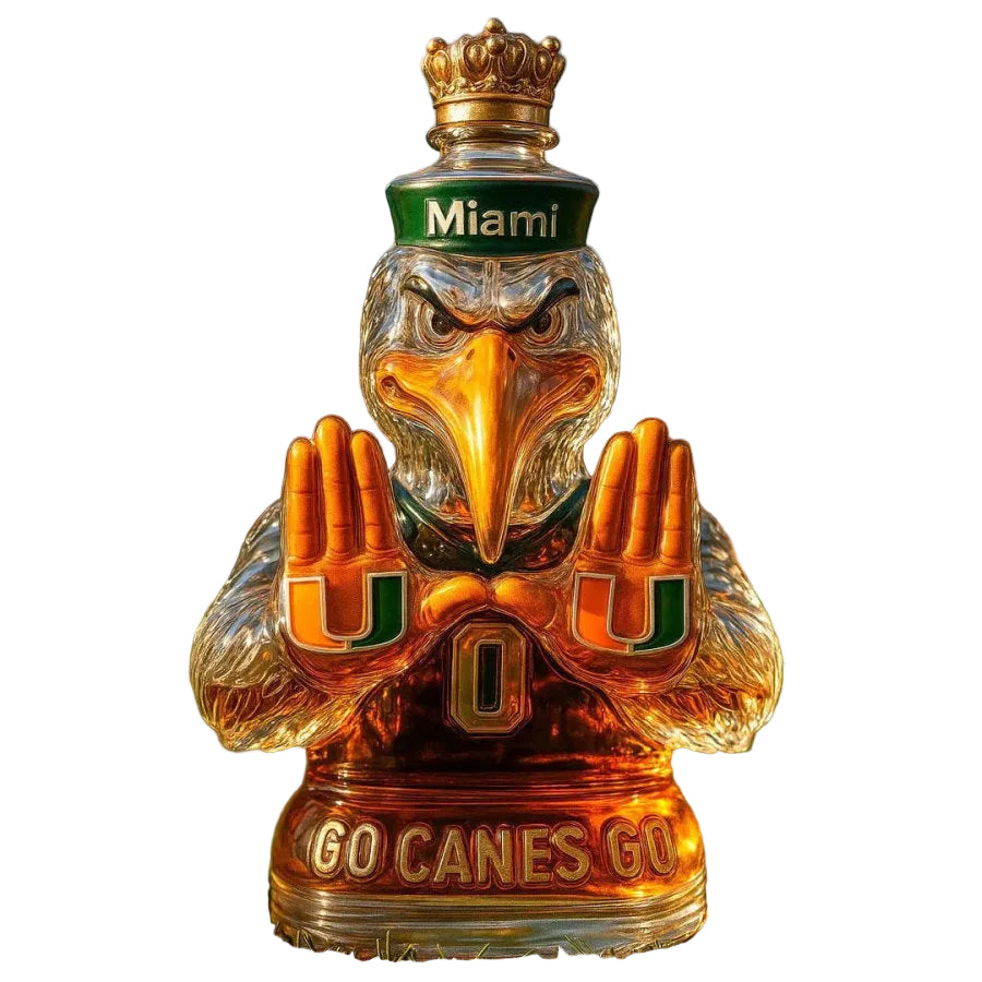 Cross-border Independent Station New Product Crown Royal-Miami Hurricanes“U”Gesture-shaped Commemorative Whiskey Bottle