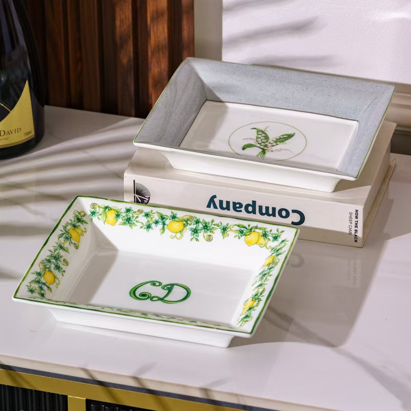 D Moon Series Bone China Tarot Card Storage Tray Home Retro Tray Light Luxury Style