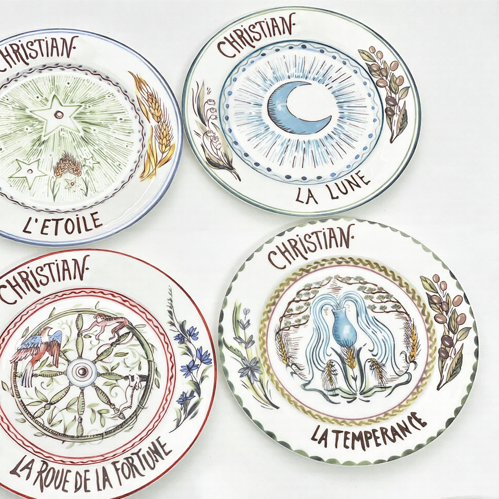 D Tarot Series Ceramic Dinner Plates Creative Gift Internet Celebrity Plates Steak Plates Set